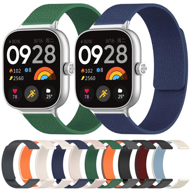 For Redmi Watch 3 xDfind Litchi Texture Magnetic Silicone Watch Band