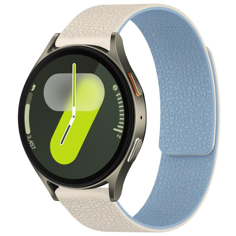 For Samsung Galaxy Watch 7 / 6 / 5 / FE xDfind Litchi Texture Magnetic Silicone Watch Band