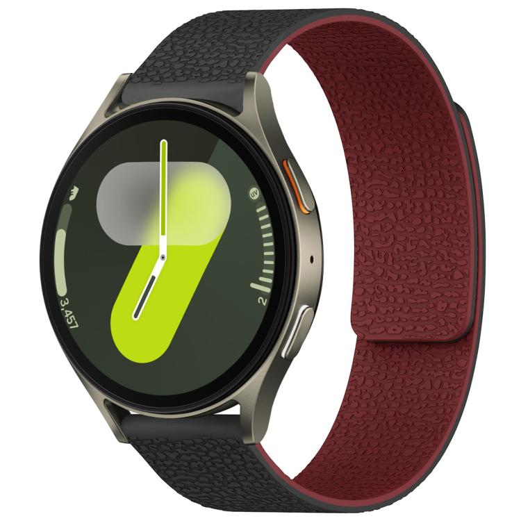 For Samsung Galaxy Watch 7 / 6 / 5 / FE xDfind Litchi Texture Magnetic Silicone Watch Band