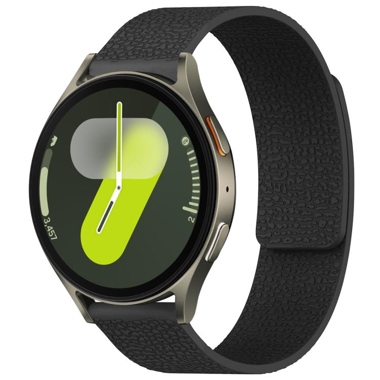 For Samsung Galaxy Watch 7 / 6 / 5 / FE xDfind Litchi Texture Magnetic Silicone Watch Band