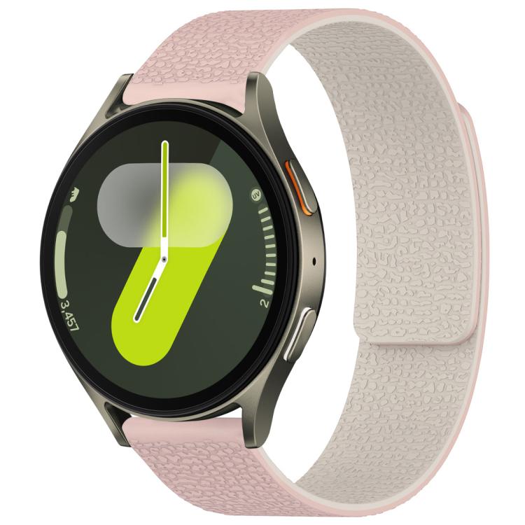 For Samsung Galaxy Watch 7 / 6 / 5 / FE xDfind Litchi Texture Magnetic Silicone Watch Band