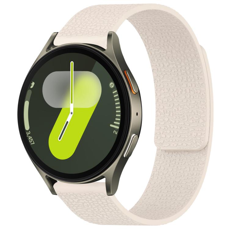 For Samsung Galaxy Watch 7 / 6 / 5 / FE xDfind Litchi Texture Magnetic Silicone Watch Band