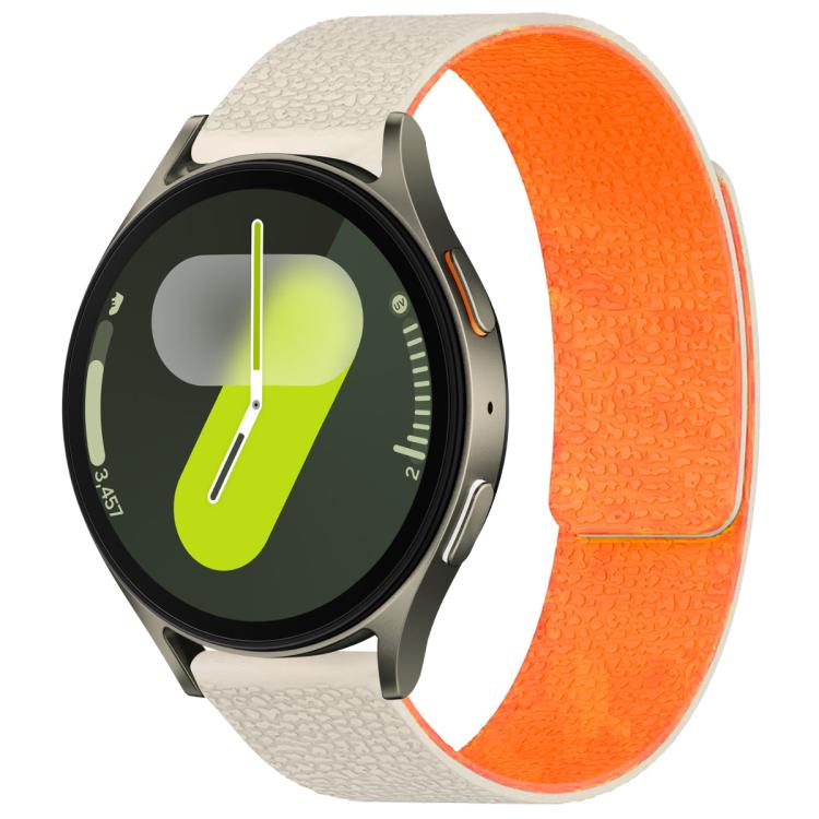 For Samsung Galaxy Watch 7 / 6 / 5 / FE xDfind Litchi Texture Magnetic Silicone Watch Band