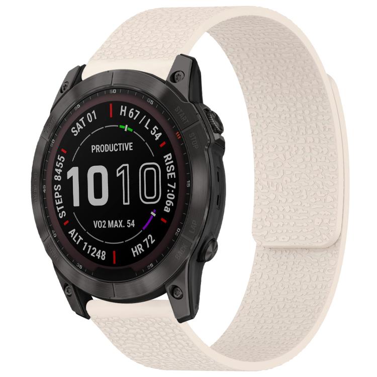 For Garmin Fenix 8/7X/6X/5X 26mm xDfind Litchi Texture Magnetic Silicone Watch Band