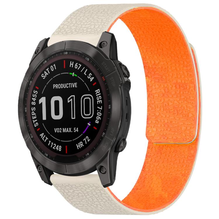 For Garmin Fenix 8/7X/6X/5X 26mm xDfind Litchi Texture Magnetic Silicone Watch Band