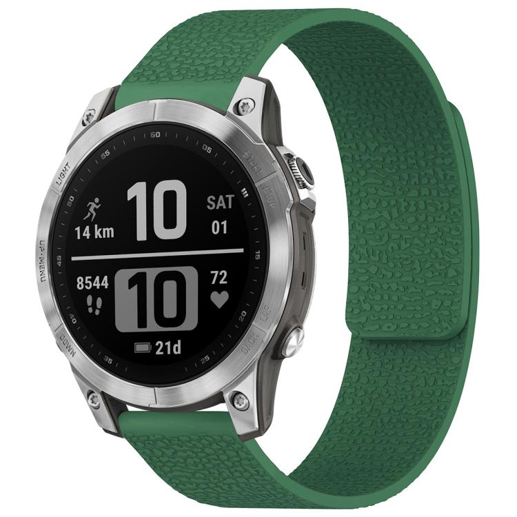 For Garmin Fenix 8/7/6/5 22mm xDfind Litchi Texture Magnetic Silicone Watch Band