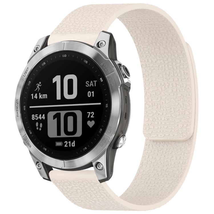 For Garmin Fenix 8/7/6/5 22mm xDfind Litchi Texture Magnetic Silicone Watch Band