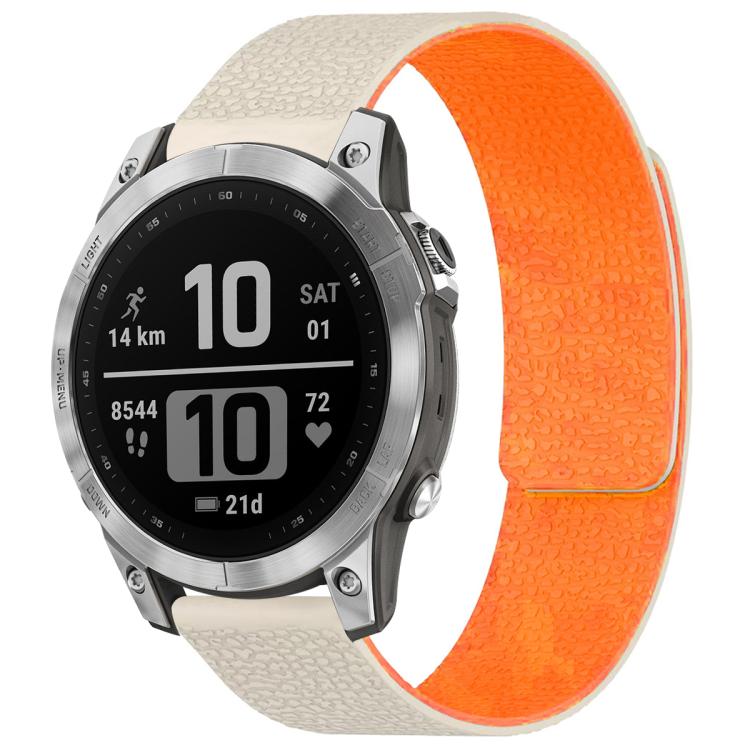 For Garmin Fenix 8/7/6/5 22mm xDfind Litchi Texture Magnetic Silicone Watch Band