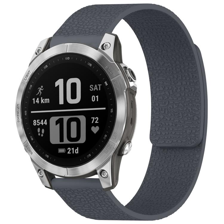 For Garmin Fenix 8/7/6/5 22mm xDfind Litchi Texture Magnetic Silicone Watch Band