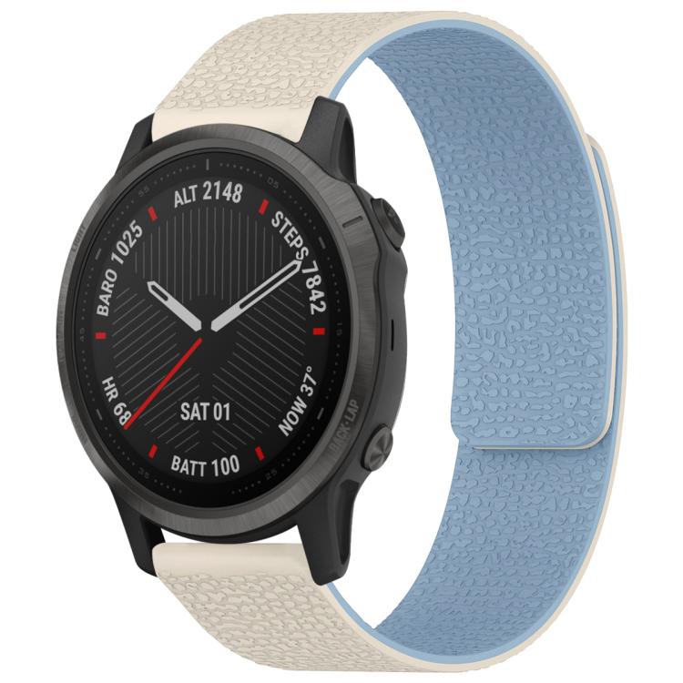 For Garmin Fenix 8/7S/6S/5S 20mm xDfind Litchi Texture Magnetic Silicone Watch Band