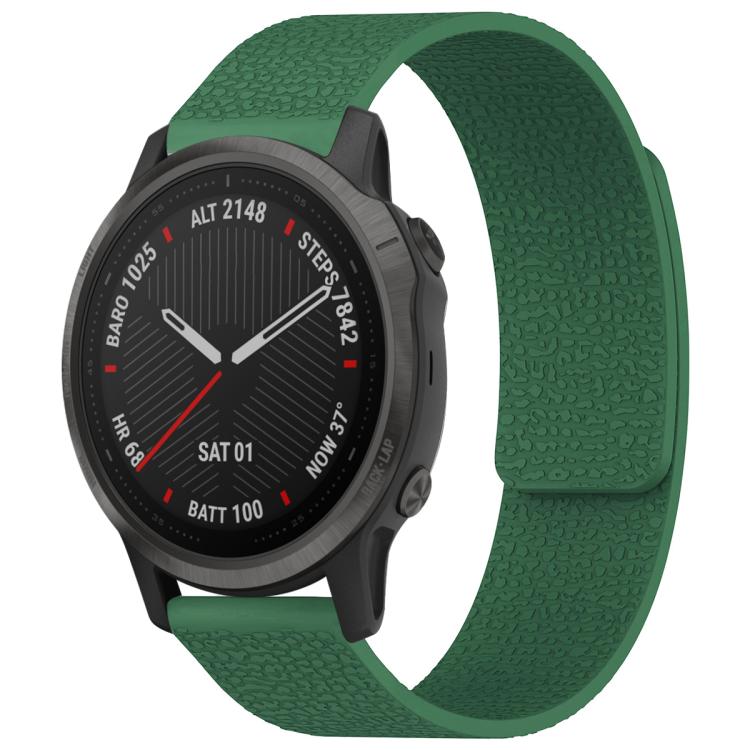 For Garmin Fenix 8/7S/6S/5S 20mm xDfind Litchi Texture Magnetic Silicone Watch Band