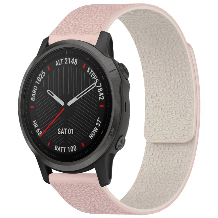 For Garmin Fenix 8/7S/6S/5S 20mm xDfind Litchi Texture Magnetic Silicone Watch Band