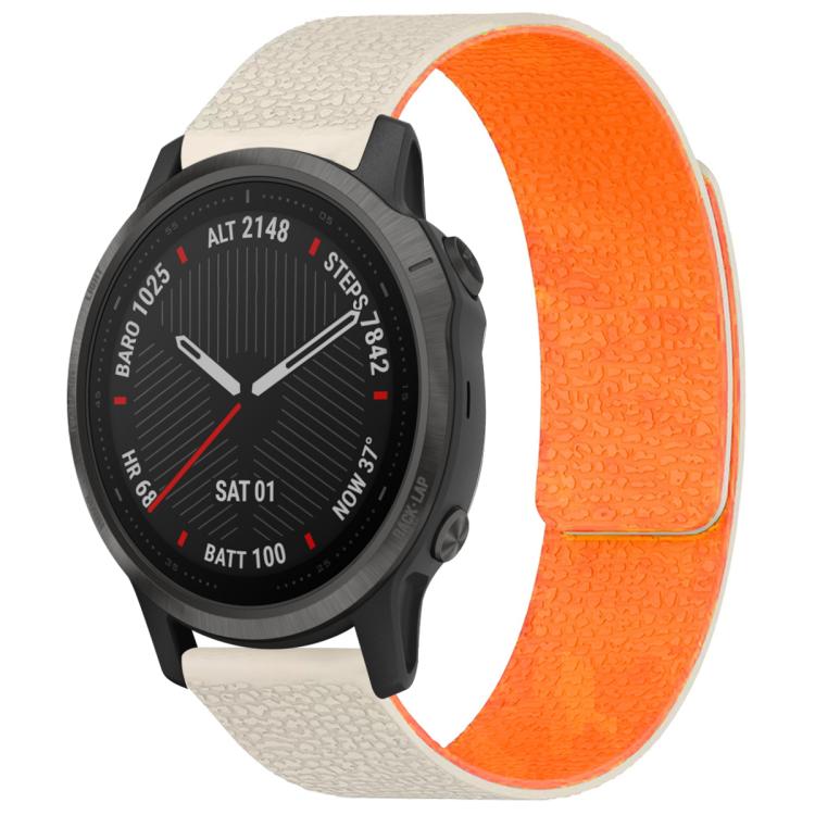 For Garmin Fenix 8/7S/6S/5S 20mm xDfind Litchi Texture Magnetic Silicone Watch Band