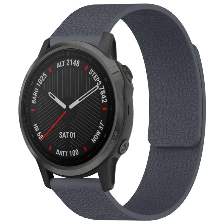 For Garmin Fenix 8/7S/6S/5S 20mm xDfind Litchi Texture Magnetic Silicone Watch Band