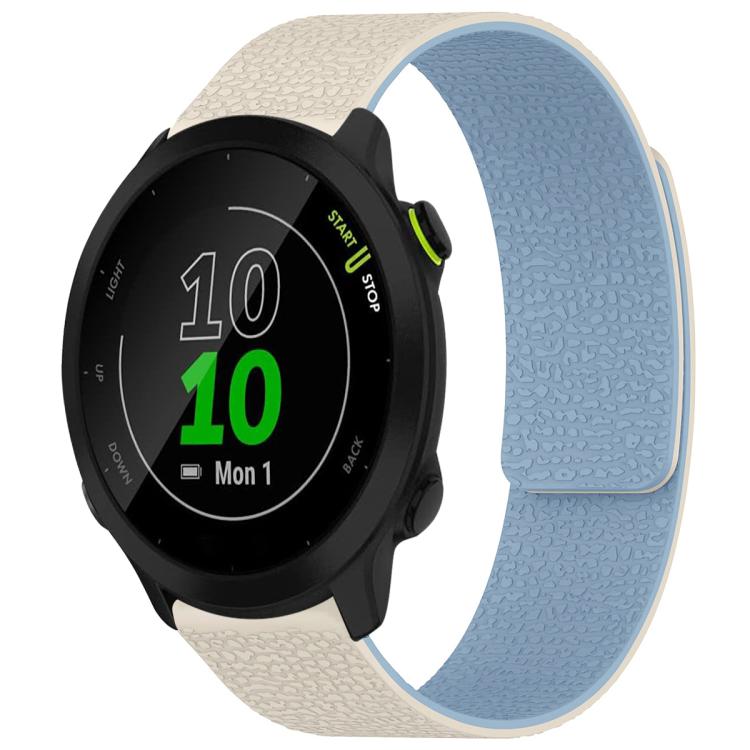For Garmin Forerunner 45 / 45S / Swim 2 18mm xDfind Litchi Texture Magnetic Silicone Watch Band