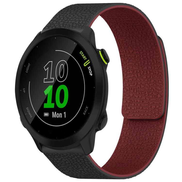 For Garmin Forerunner 45 / 45S / Swim 2 18mm xDfind Litchi Texture Magnetic Silicone Watch Band
