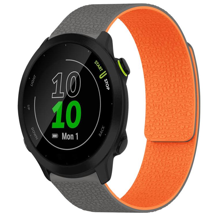 For Garmin Forerunner 45 / 45S / Swim 2 18mm xDfind Litchi Texture Magnetic Silicone Watch Band