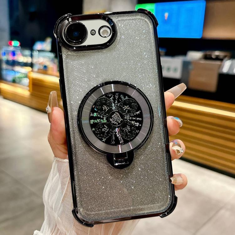 For iPhone 17e / 16e Gradient Glitter Spinning Top Holder Phone Case