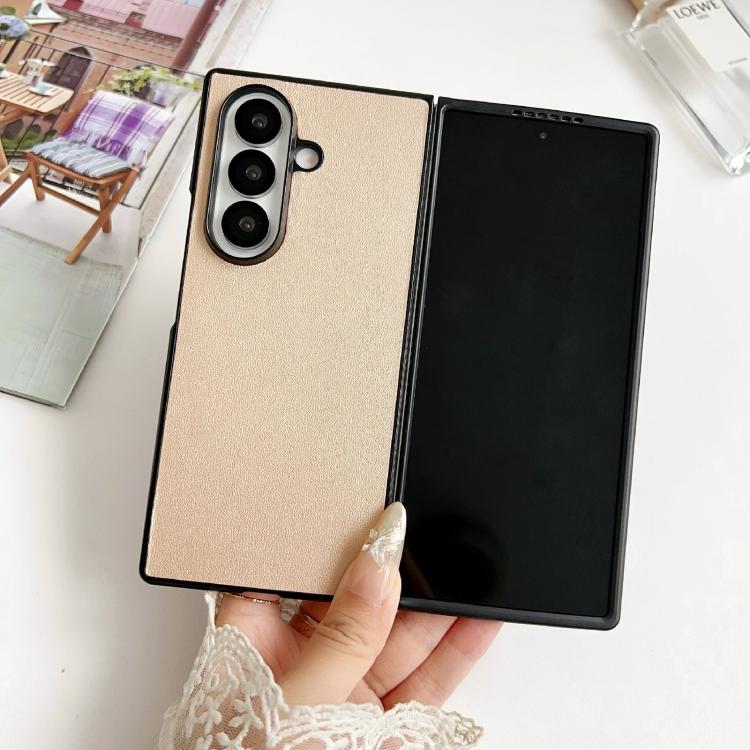 For Samsung Galaxy Z Fold7 5G Morandi Solid Color Leather Texture Phone Case