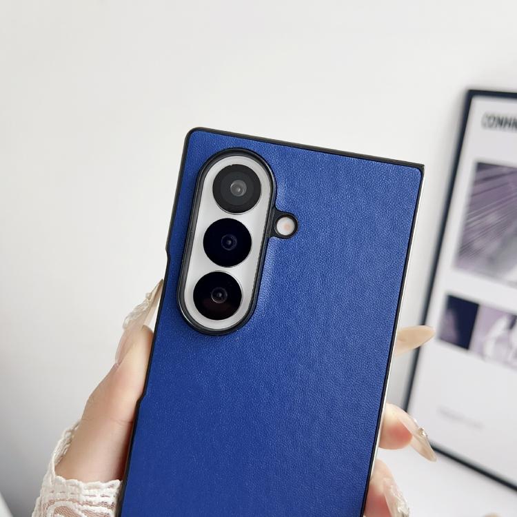 For Samsung Galaxy Z Fold7 5G Morandi Solid Color Leather Texture Phone Case