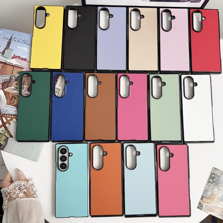 For Samsung Galaxy Z Fold7 5G Morandi Solid Color Leather Texture Phone Case