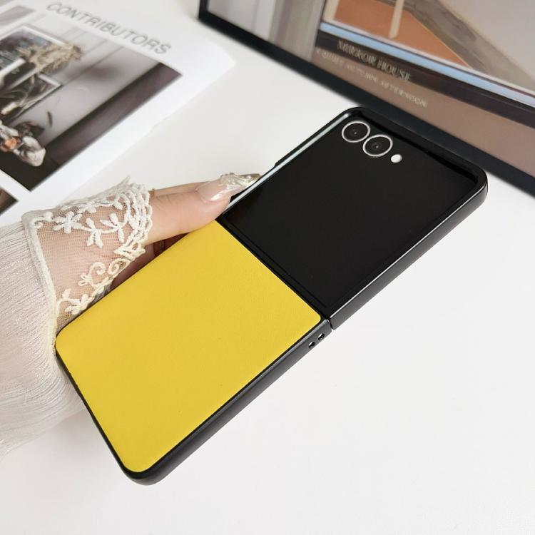 For Samsung Galaxy Z Flip7 5G Morandi Solid Color Leather Texture Phone Case