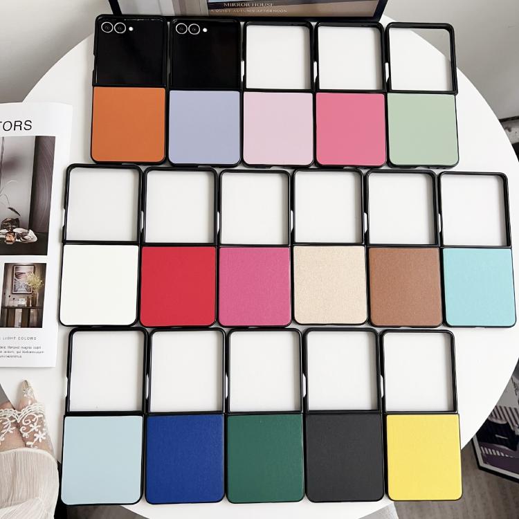 For Samsung Galaxy Z Flip7 5G Morandi Solid Color Leather Texture Phone Case