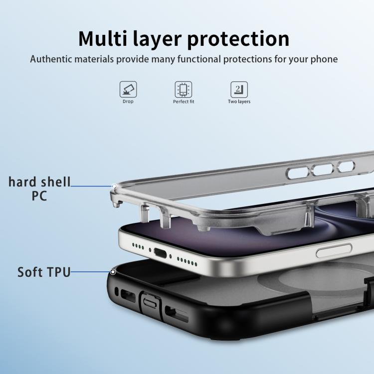 For iPhone 16 Defend Rugged Gear Holder MagSafe Phone Case