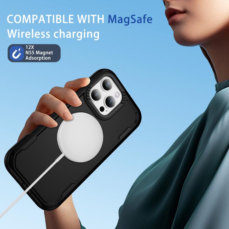 For iPhone 16 Pro Max Defend Rugged Gear Holder MagSafe Phone Case