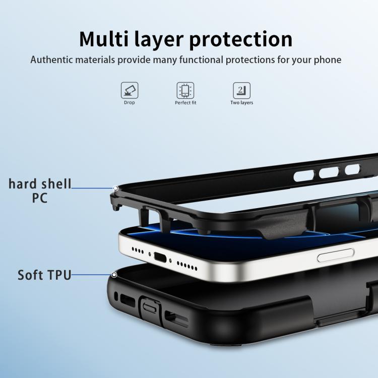 For iPhone 16 Pro Max Defend Rugged Gear Holder MagSafe Phone Case