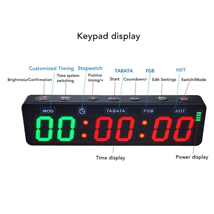 KYX--0010 Portable Magnetic Digital Display Timer Sports Group Countdown Timer - Black