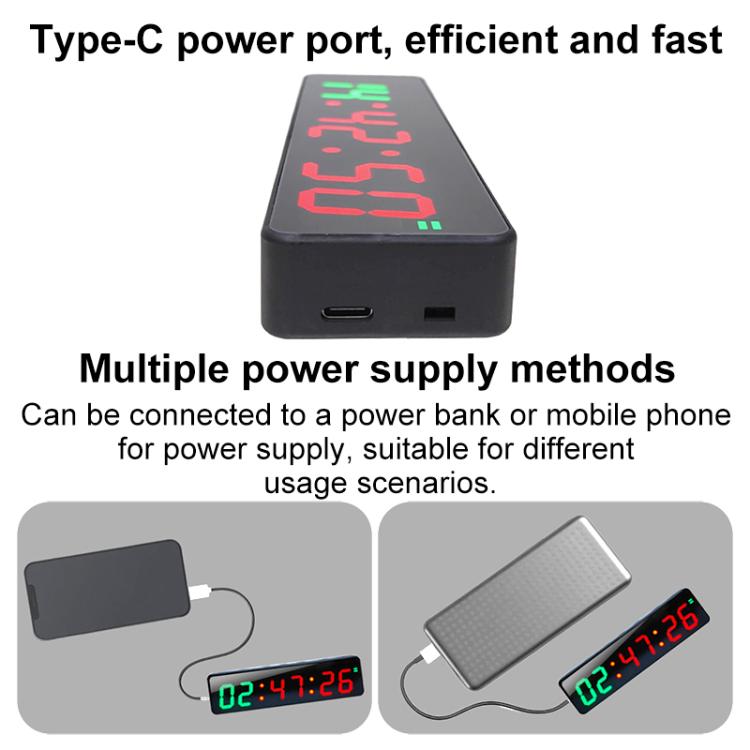 KYX--0010 Portable Magnetic Digital Display Timer Sports Group Countdown Timer - Black