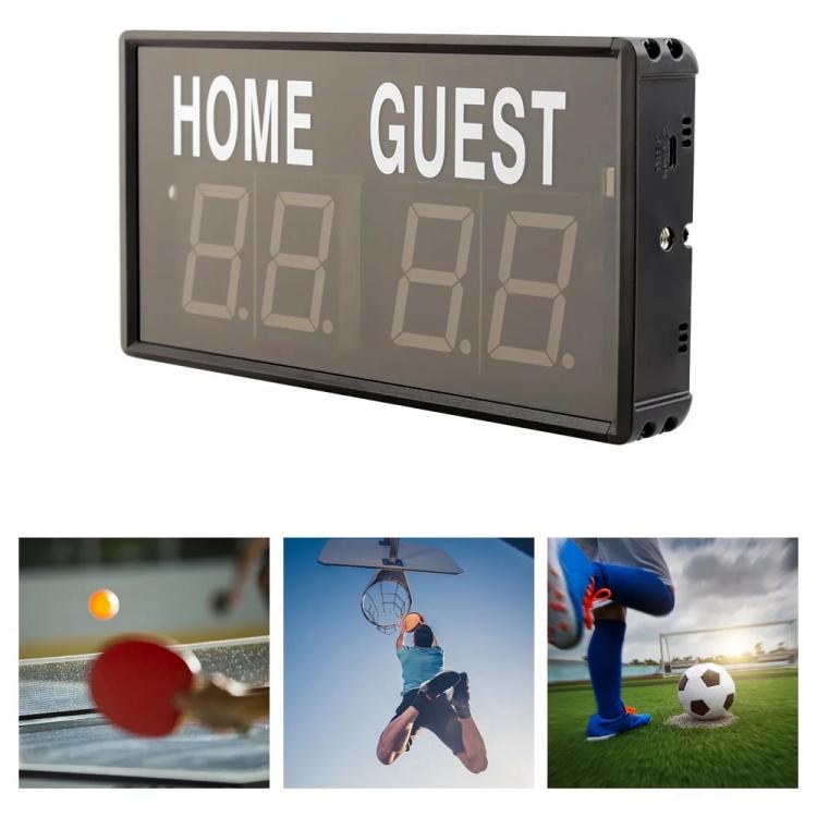 KYX--0014 LED Portable Electronic Scoreboard Remote Control Sports Game Score Record, Plug:US Plug - Black