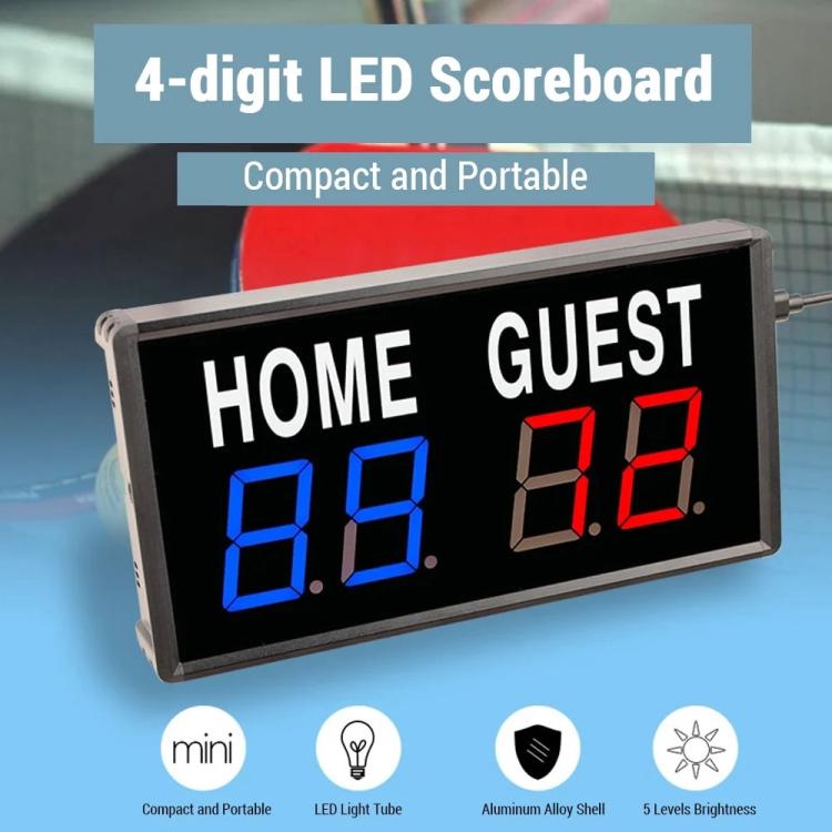 KYX--0014 LED Portable Electronic Scoreboard Remote Control Sports Game Score Record, Plug:US Plug - Black