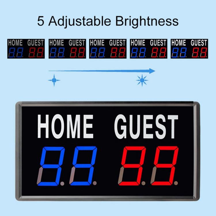 KYX--0014 LED Portable Electronic Scoreboard Remote Control Sports Game Score Record, Plug:EU Plug - Black