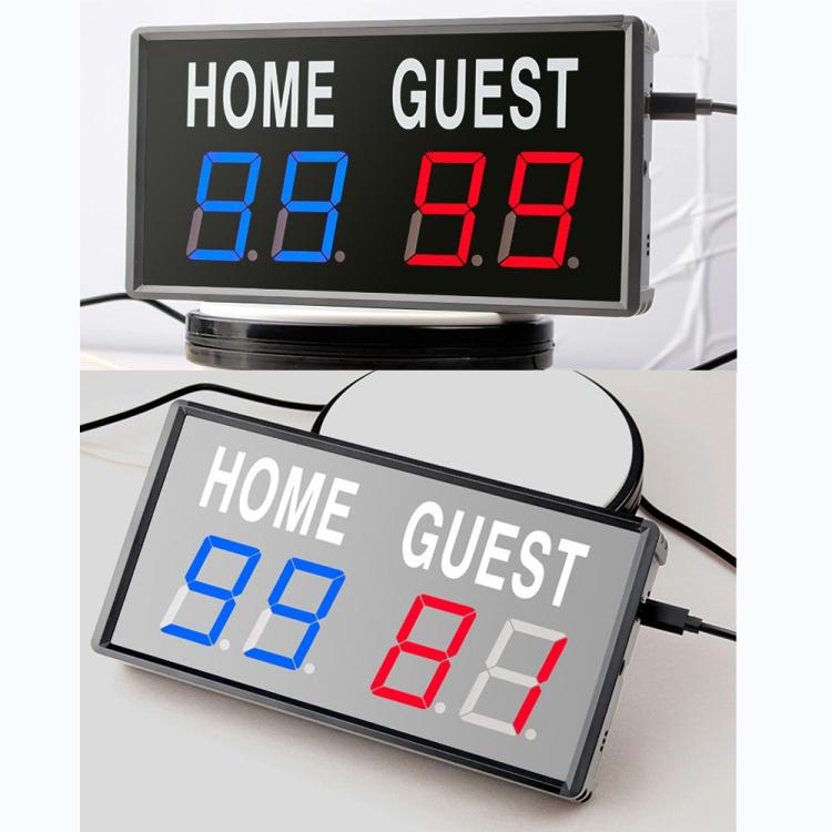 KYX--0014 LED Portable Electronic Scoreboard Remote Control Sports Game Score Record, Plug:EU Plug - Black