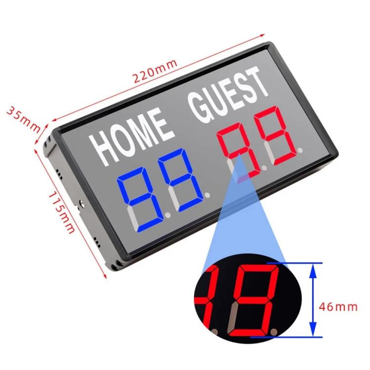 KYX--0014 LED Portable Electronic Scoreboard Remote Control Sports Game Score Record, Plug:EU Plug - Black