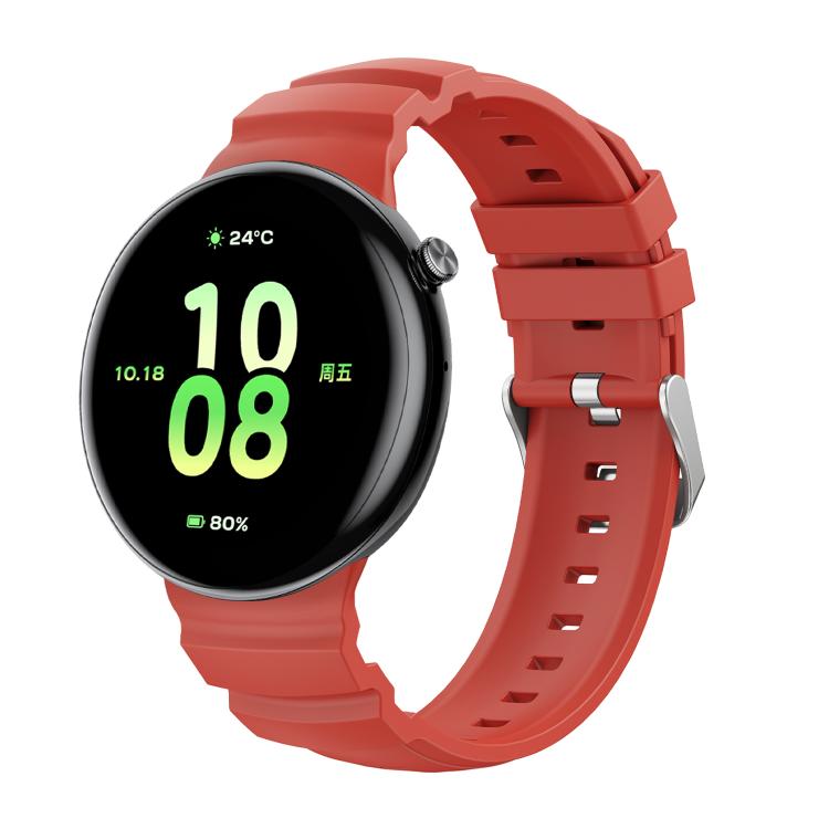 For Honor Watch Fit Ocean Two Color Dual-Row Hole Silver Buckle Silicone Watch Band