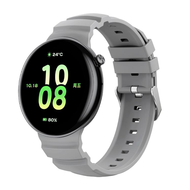 For Honor Watch Fit Ocean Two Color Dual-Row Hole Silver Buckle Silicone Watch Band