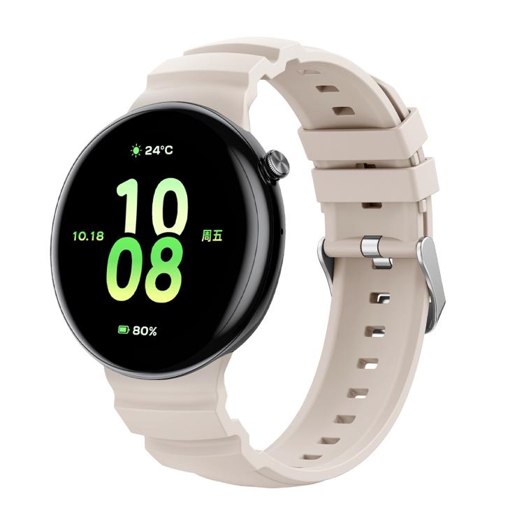 For Honor Watch Fit Ocean Two Color Dual-Row Hole Silver Buckle Silicone Watch Band