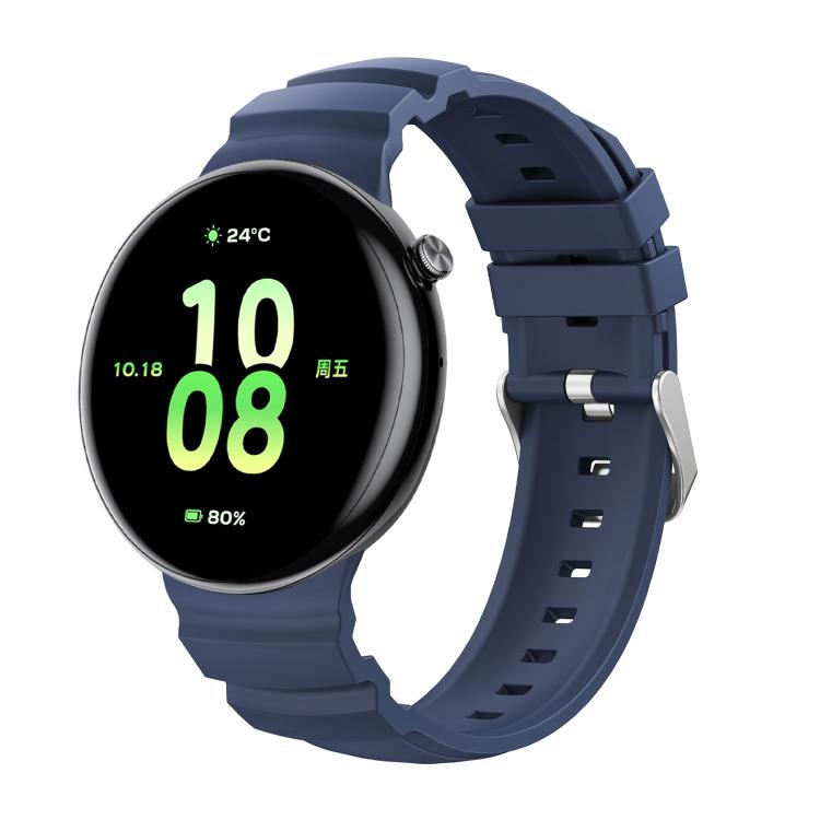For Honor Watch Fit Ocean Two Color Dual-Row Hole Silver Buckle Silicone Watch Band
