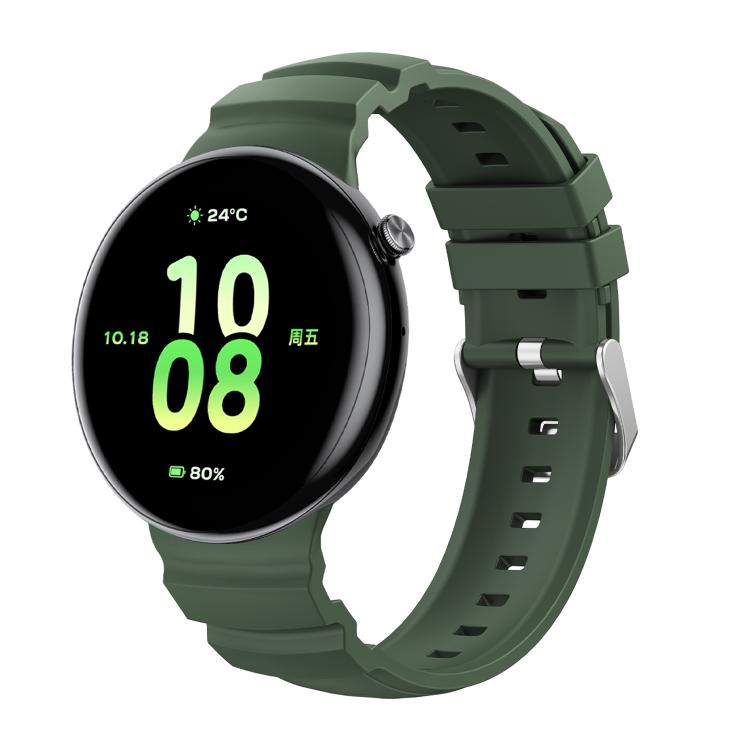 For Honor Watch Fit Ocean Two Color Dual-Row Hole Silver Buckle Silicone Watch Band