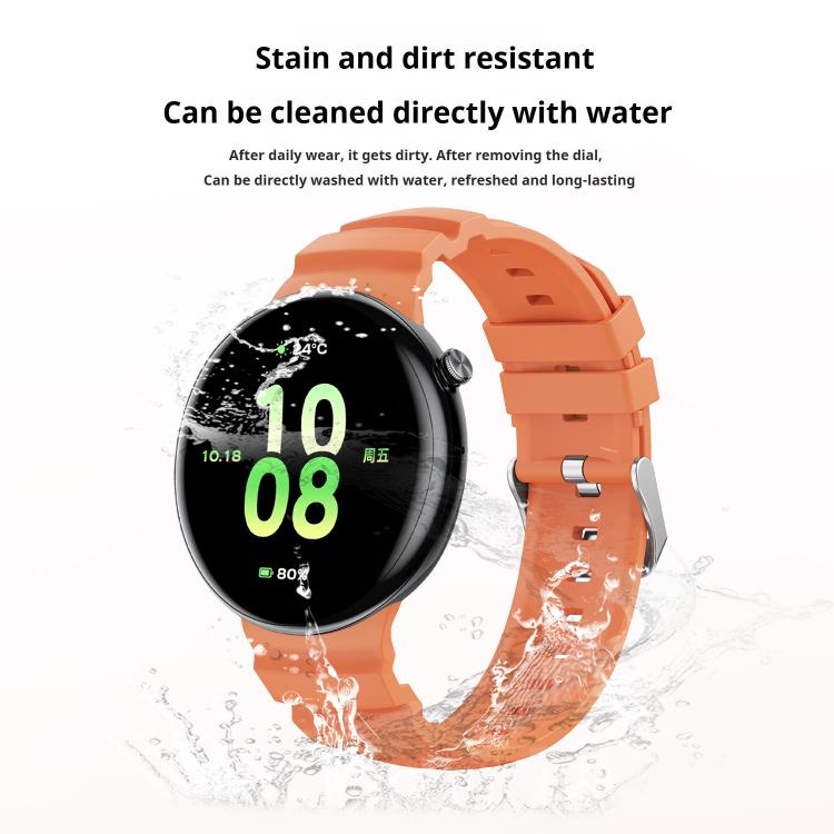 For Honor Watch Fit Ocean Two Color Dual-Row Hole Silver Buckle Silicone Watch Band