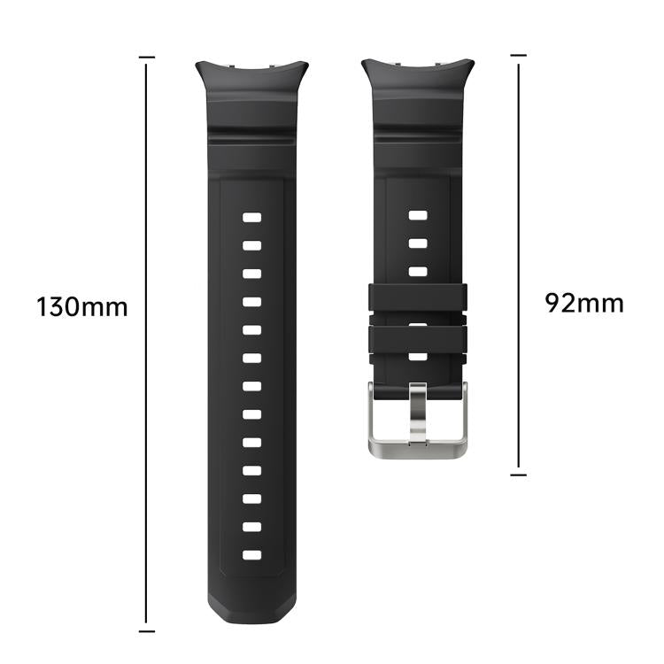 For Honor Watch Fit Ocean Two Color Dual-Row Hole Silver Buckle Silicone Watch Band