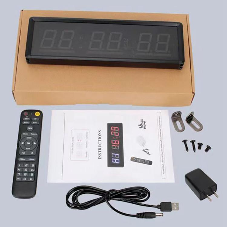 KYX--0015 1.5 inch 6-digit Cycle Interval Fitness Exercise Multi-function Timer, Plug:US Plug - Black