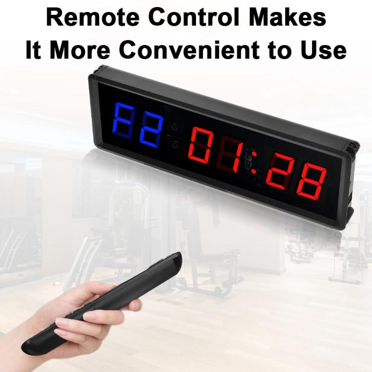 KYX--0015 1.5 inch 6-digit Cycle Interval Fitness Exercise Multi-function Timer, Plug:US Plug - Black