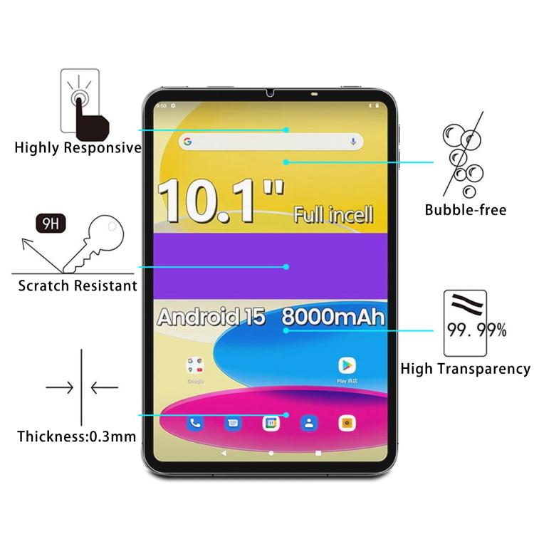 For DATEOY HK Pad Pro 10 10.1 inch 9H 0.3mm Explosion-proof Tempered Glass Film