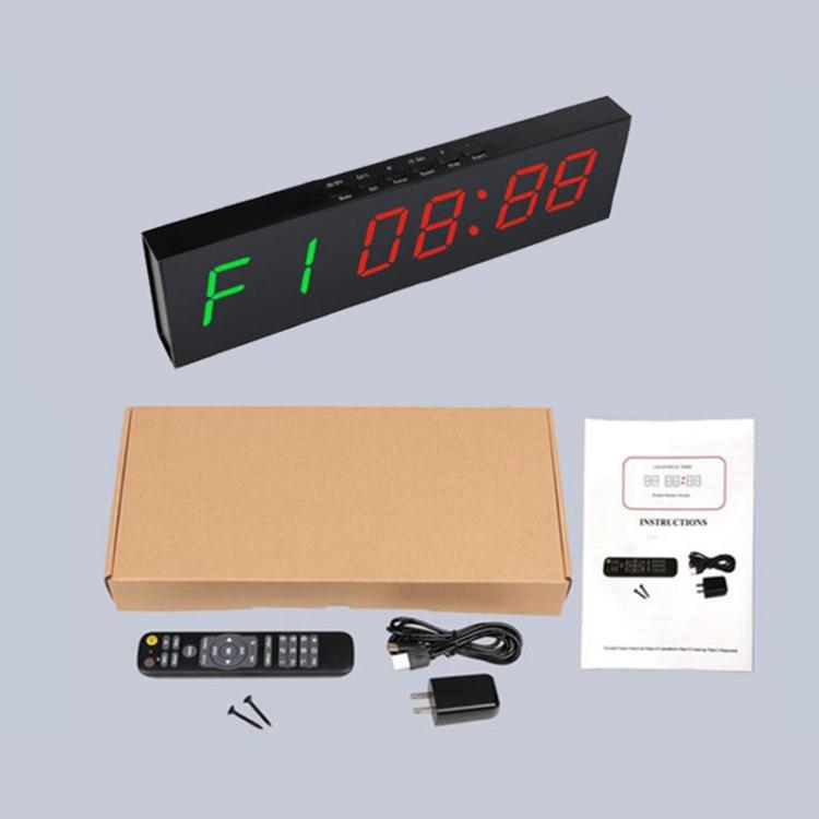 KYX--0018 Plastic Shell 1.8 inch 6-digit LED Sports Fitness Multi-function Timer, Plug:AU Plug - Black