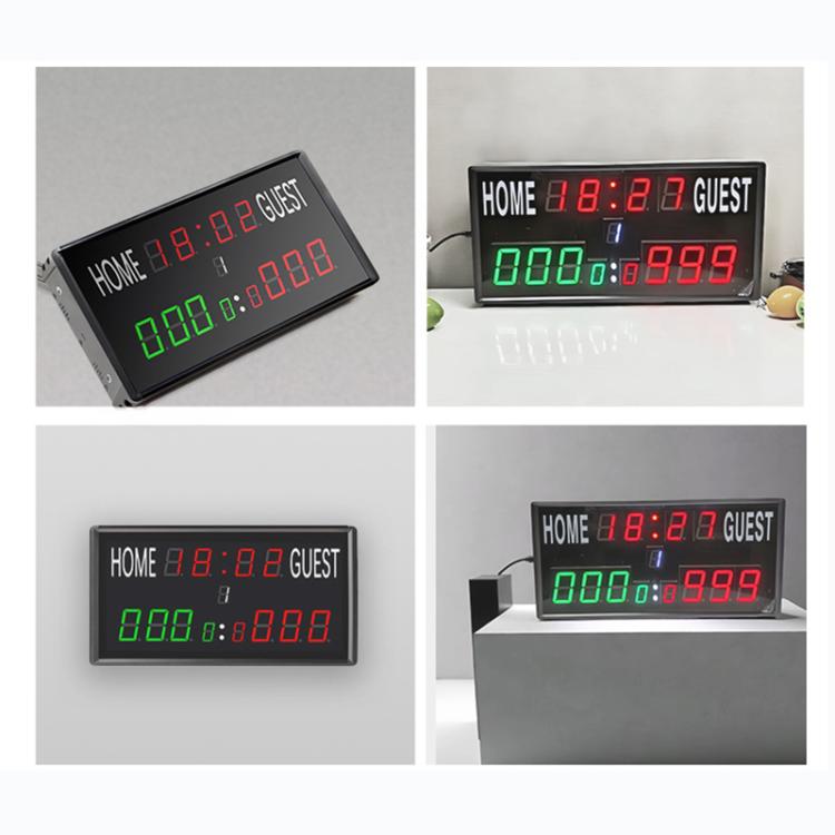 KYX--0030 13-digit LED Electronic Scoreboard Remote Control Multi-function Competition Timer, Plug:US Plug - Black