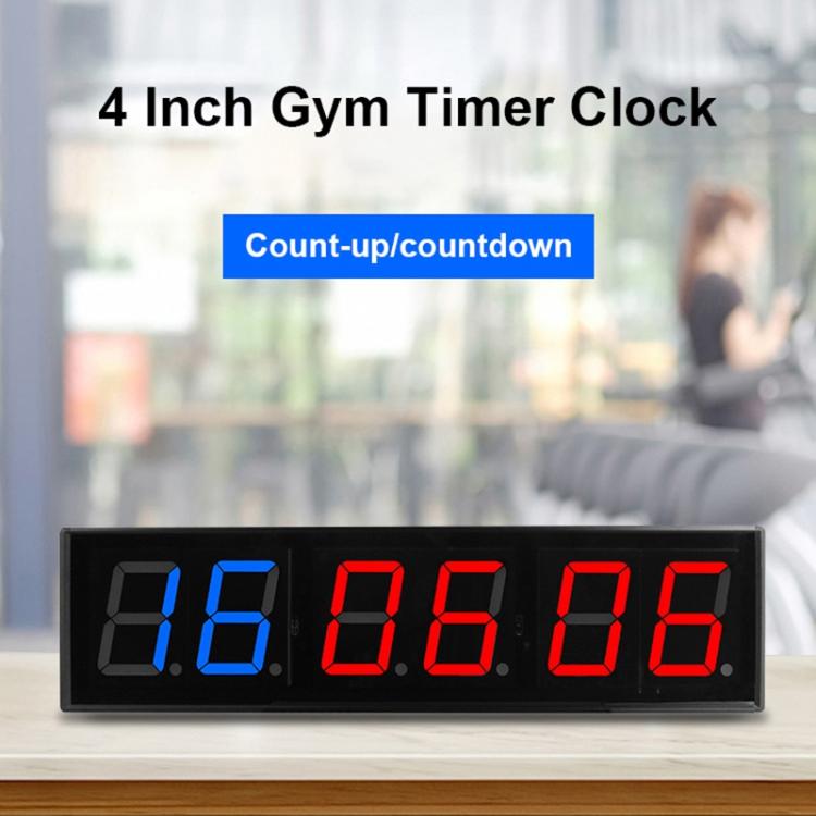 KYX--0040 4 inch 6-digit LED Sports Fitness Multi-function Timer, Plug:AU Plug - Black